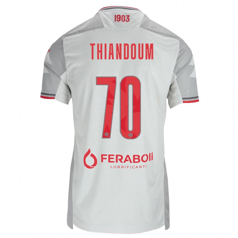 Danxen Hombre Camiseta Omar Thiandoum #70 Gris Blanco Rojo 2ª Equipación 2026/27 La Camisa México