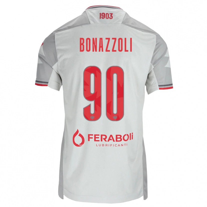 Danxen Hombre Camiseta Federico Bonazzoli #90 Gris Blanco Rojo 2ª Equipación 2026/27 La Camisa México
