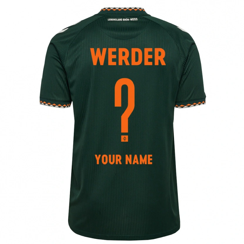 Danxen Hombre Camiseta Su Nombre #0 Verde Oscuro Naranja Blanco 2ª Equipación 2026/27 La Camisa México