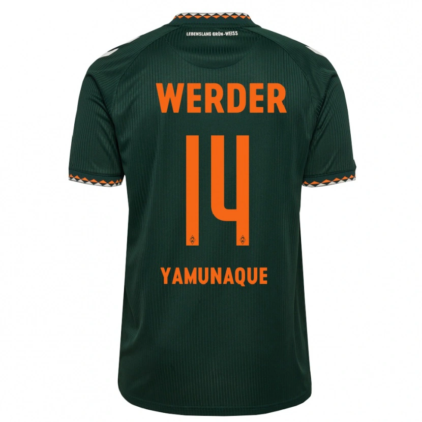 Danxen Hombre Camiseta Rafael Pascual Ramirez Yamunaque #14 Verde Oscuro Naranja Blanco 2ª Equipación 2026/27 La Camisa México