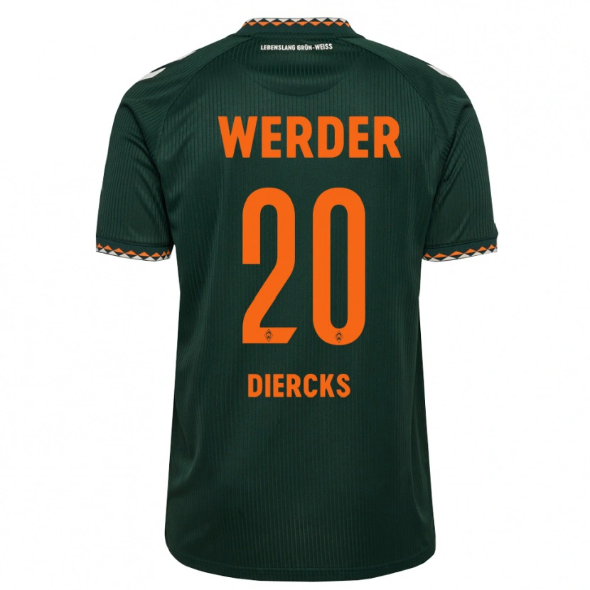 Danxen Hombre Camiseta Lewis Diercks #20 Verde Oscuro Naranja Blanco 2ª Equipación 2026/27 La Camisa México