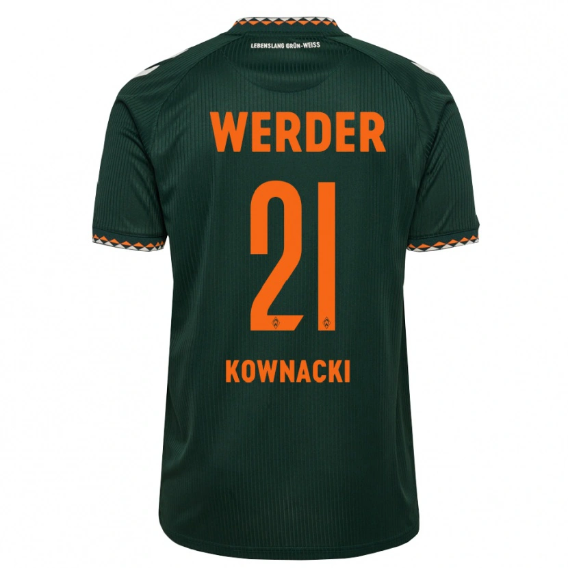 Danxen Hombre Camiseta Dawid Kownacki #21 Verde Oscuro Naranja Blanco 2ª Equipación 2026/27 La Camisa México