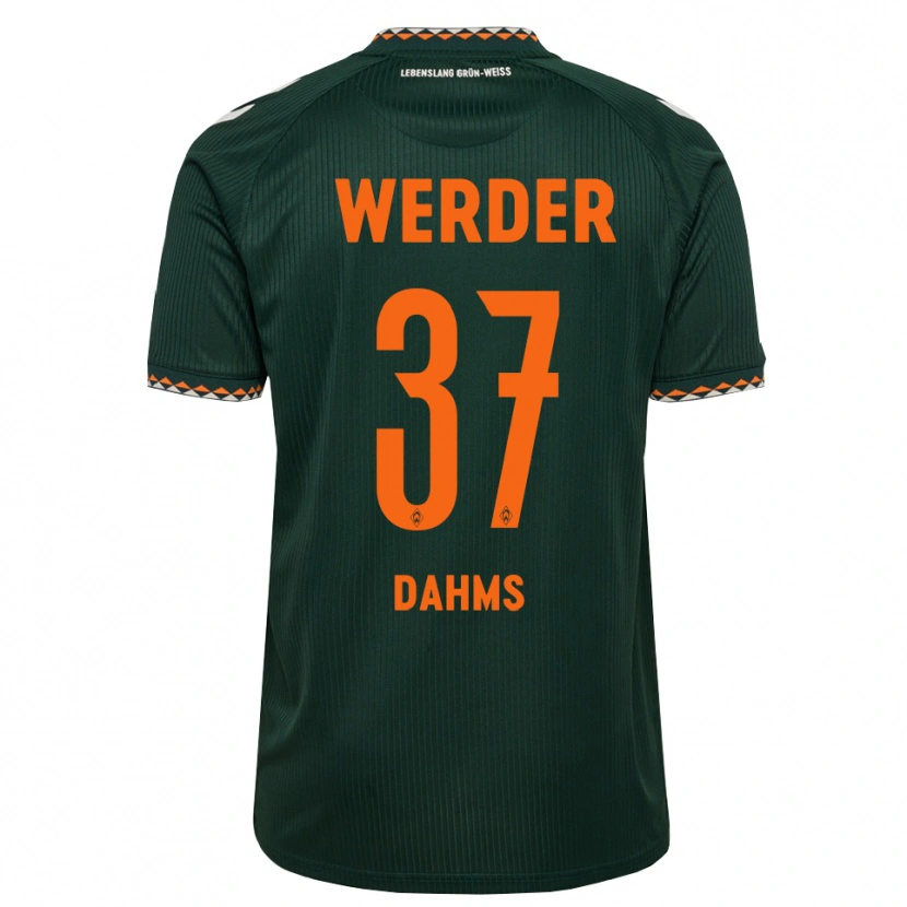 Danxen Hombre Camiseta Lena Dahms #37 Verde Oscuro Naranja Blanco 2ª Equipación 2026/27 La Camisa México