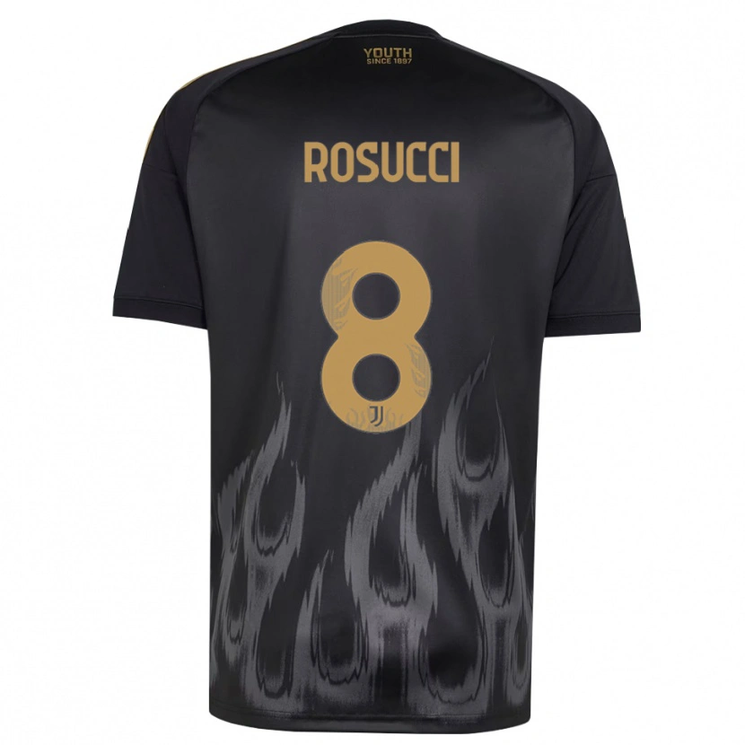 Danxen Hombre Camiseta Martina Rosucci #8 Negro Marrón Equipación Tercera 2026/27 La Camisa México