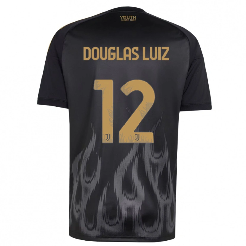 Danxen Hombre Camiseta Douglas Luiz #12 Negro Marrón Equipación Tercera 2026/27 La Camisa México