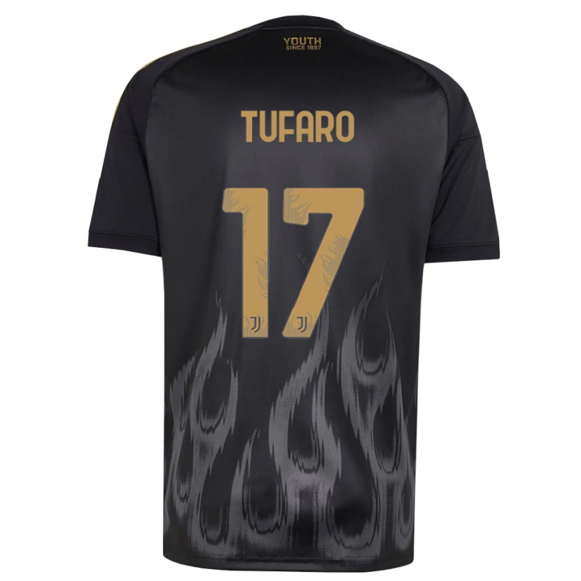 Danxen Hombre Camiseta Gabriele Tufaro #17 Negro Marrón Equipación Tercera 2026/27 La Camisa México