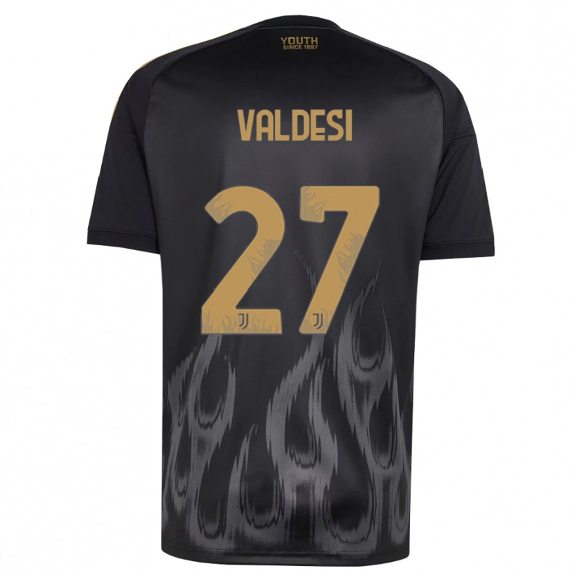 Danxen Hombre Camiseta Andrea Valdesi #27 Negro Marrón Equipación Tercera 2026/27 La Camisa México