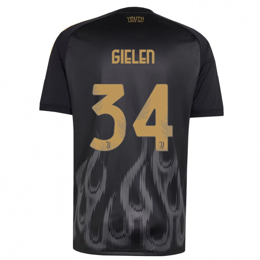 Danxen Hombre Camiseta Wout Gielen #34 Negro Marrón Equipación Tercera 2026/27 La Camisa México