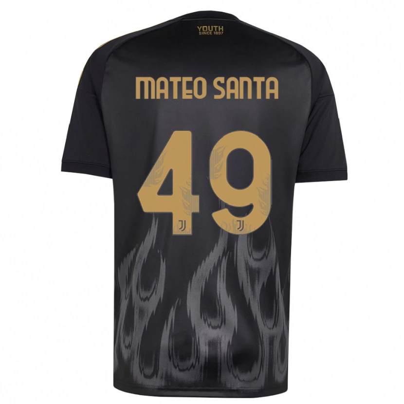 Danxen Hombre Camiseta Mateo Santa Maria #49 Negro Marrón Equipación Tercera 2026/27 La Camisa México