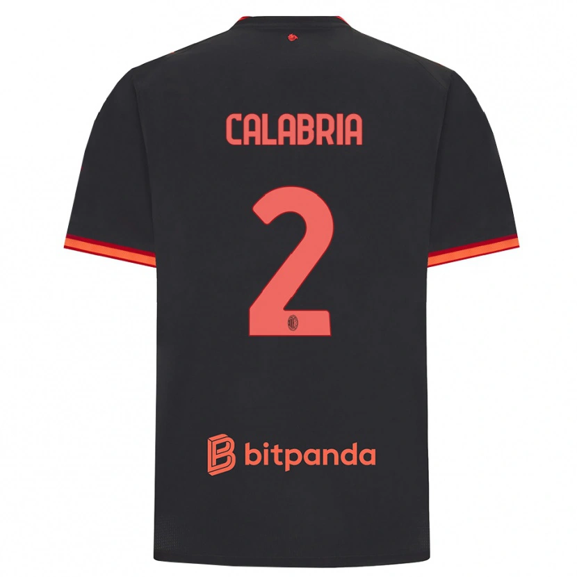 Danxen Hombre Camiseta Davide Calabria #2 Rojo Negro Equipación Tercera 2026/27 La Camisa México