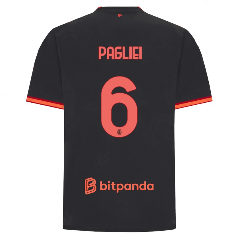 Danxen Hombre Camiseta Matteo Pagliei #6 Rojo Negro Equipación Tercera 2026/27 La Camisa México