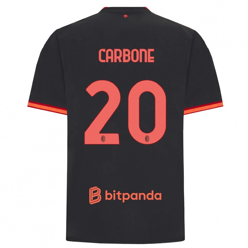 Danxen Hombre Camiseta Emanuele Carbone #20 Rojo Negro Equipación Tercera 2026/27 La Camisa México