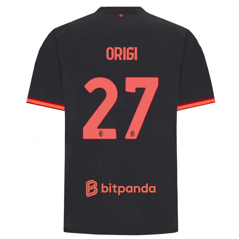 Danxen Hombre Camiseta Divock Origi #27 Rojo Negro Equipación Tercera 2026/27 La Camisa México