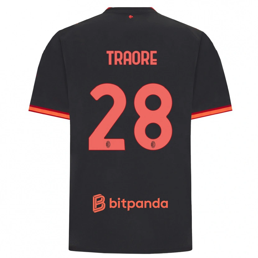 Danxen Hombre Camiseta Chaka Traore #28 Rojo Negro Equipación Tercera 2026/27 La Camisa México