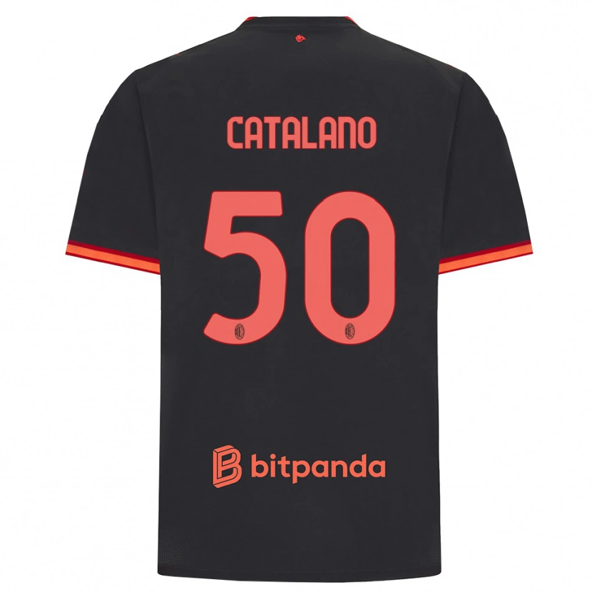 Danxen Hombre Camiseta Alessio Catalano #50 Rojo Negro Equipación Tercera 2026/27 La Camisa México