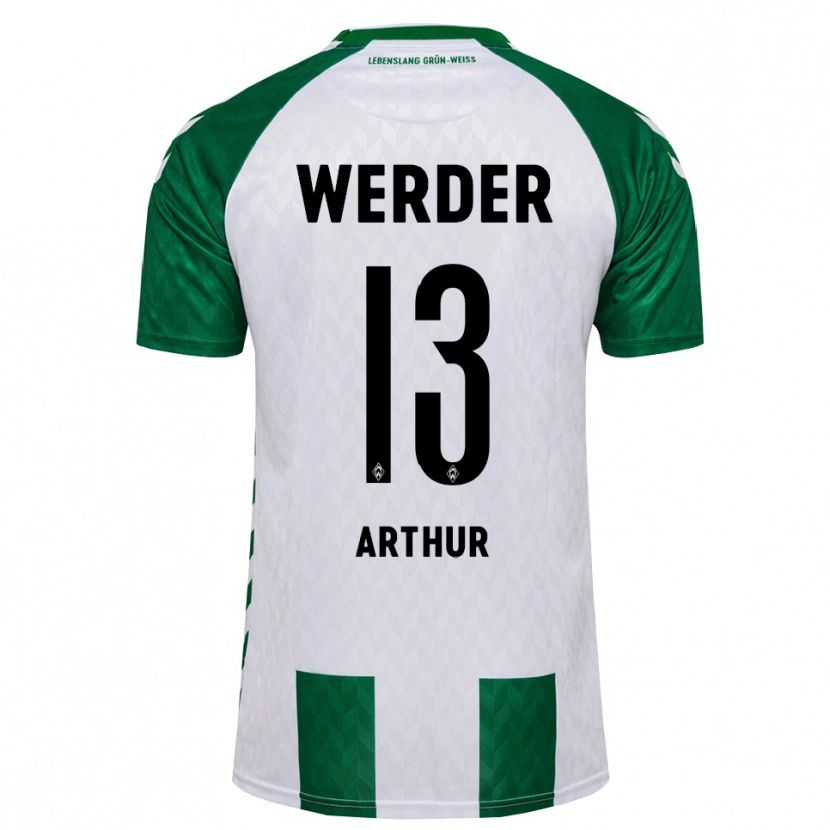 Danxen Hombre Camiseta Arthur Augusto De Matos Soares #13 Verde Blanco 1ª Equipación 2026/27 La Camisa México
