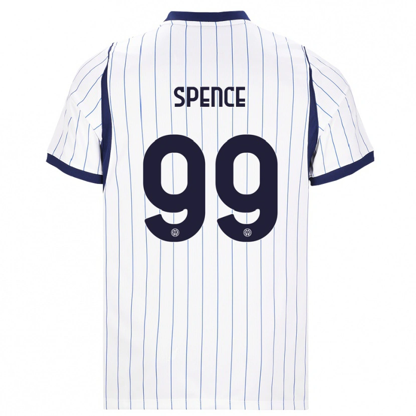Danxen Mujer Camiseta Djed Spence #99 Blanco Azul Marino 2ª Equipación 2026/27 La Camisa México