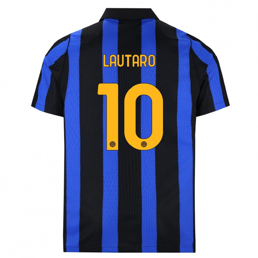 Danxen Mujer Camiseta Lautaro Martínez #10 Negro Azul Amarillo 1ª Equipación 2026/27 La Camisa México