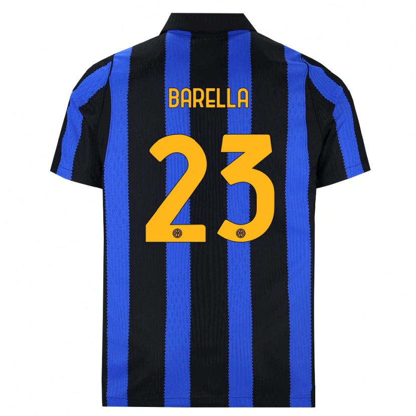 Danxen Mujer Camiseta Nicolò Barella #23 Negro Azul Amarillo 1ª Equipación 2026/27 La Camisa México