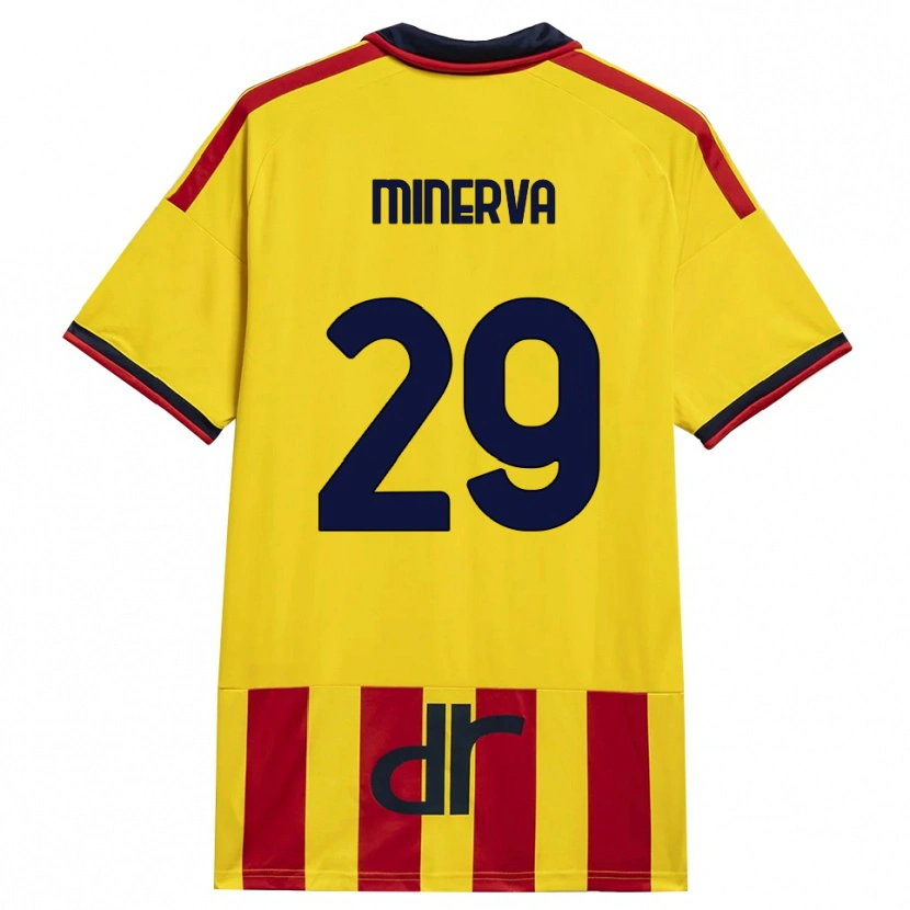 Danxen Mujer Camiseta Francesco Minerva #29 Amarillo Rojo 1ª Equipación 2026/27 La Camisa México