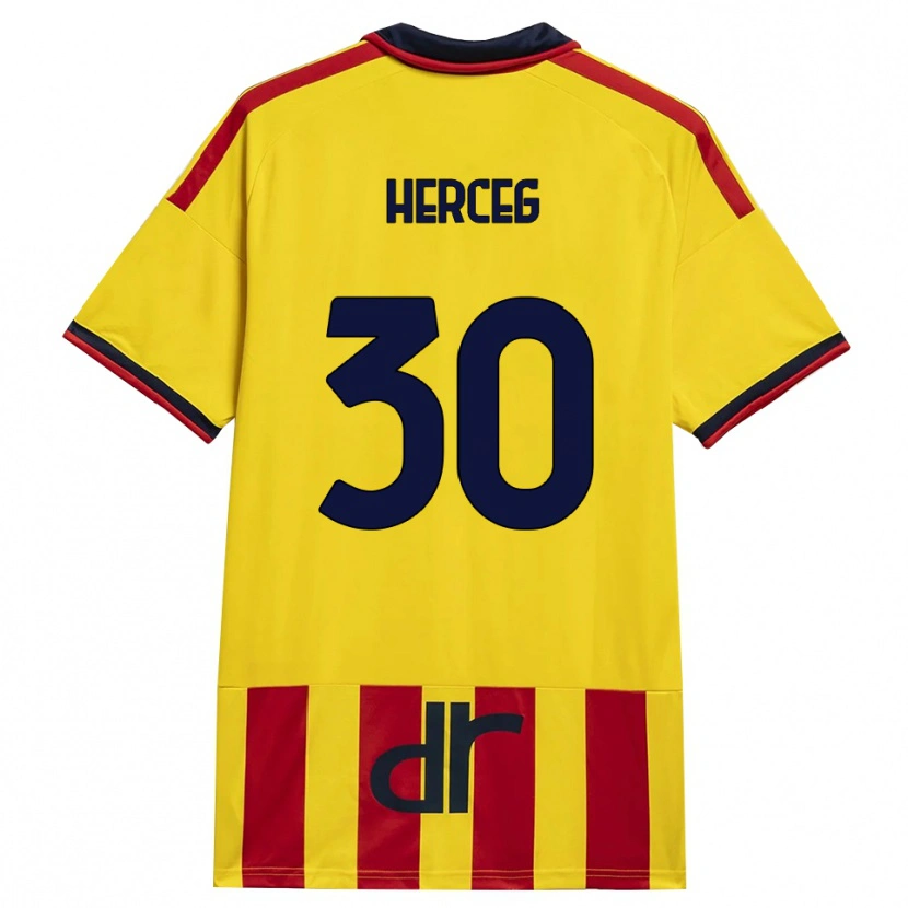 Danxen Mujer Camiseta Lovro Herceg #30 Amarillo Rojo 1ª Equipación 2026/27 La Camisa México