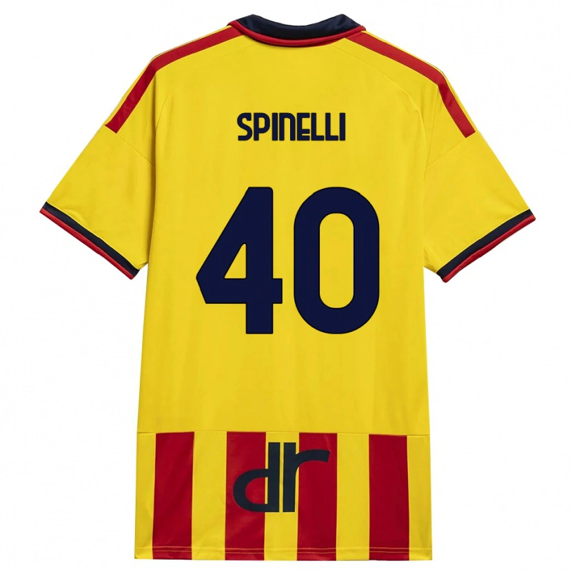 Danxen Mujer Camiseta Nicolò Spinelli #40 Amarillo Rojo 1ª Equipación 2026/27 La Camisa México
