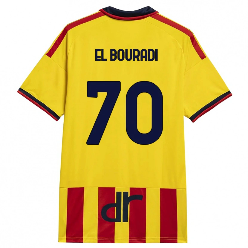 Danxen Mujer Camiseta Walid El Bouradi #70 Amarillo Rojo 1ª Equipación 2026/27 La Camisa México