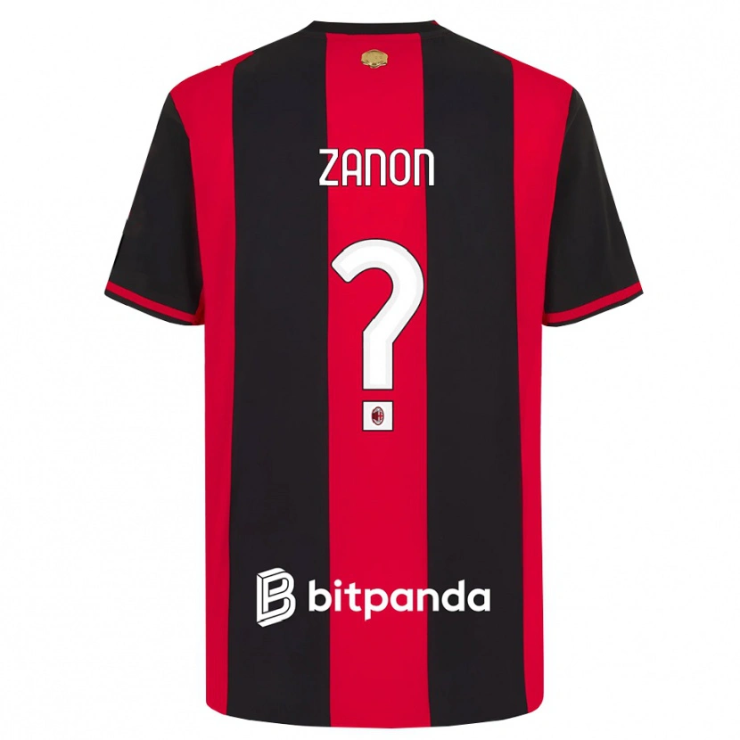 Danxen Mujer Camiseta Thomas Zanon #0 Rojo Negro Blanco 1ª Equipación 2026/27 La Camisa México