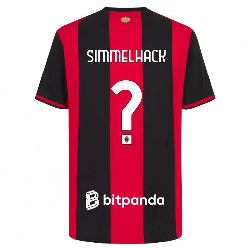 Danxen Mujer Camiseta Alexander Simmelhack #0 Rojo Negro Blanco 1ª Equipación 2026/27 La Camisa México