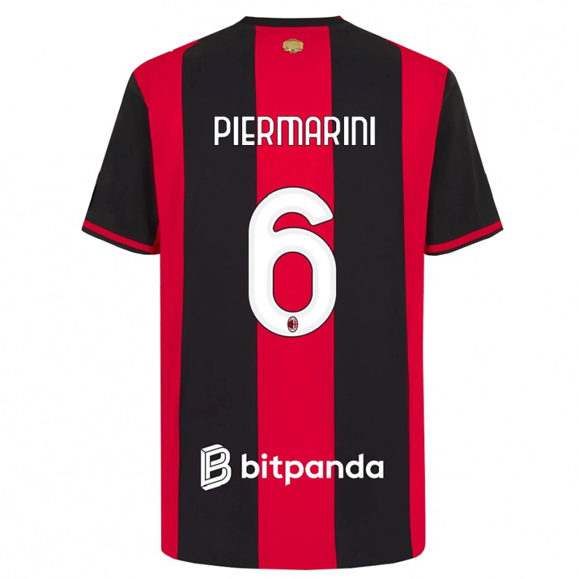 Danxen Mujer Camiseta Mattia Piermarini #6 Rojo Negro Blanco 1ª Equipación 2026/27 La Camisa México