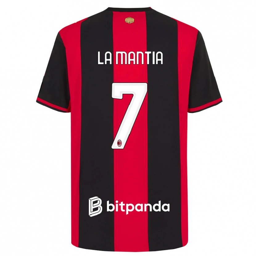 Danxen Mujer Camiseta Simon La Mantia #7 Rojo Negro Blanco 1ª Equipación 2026/27 La Camisa México