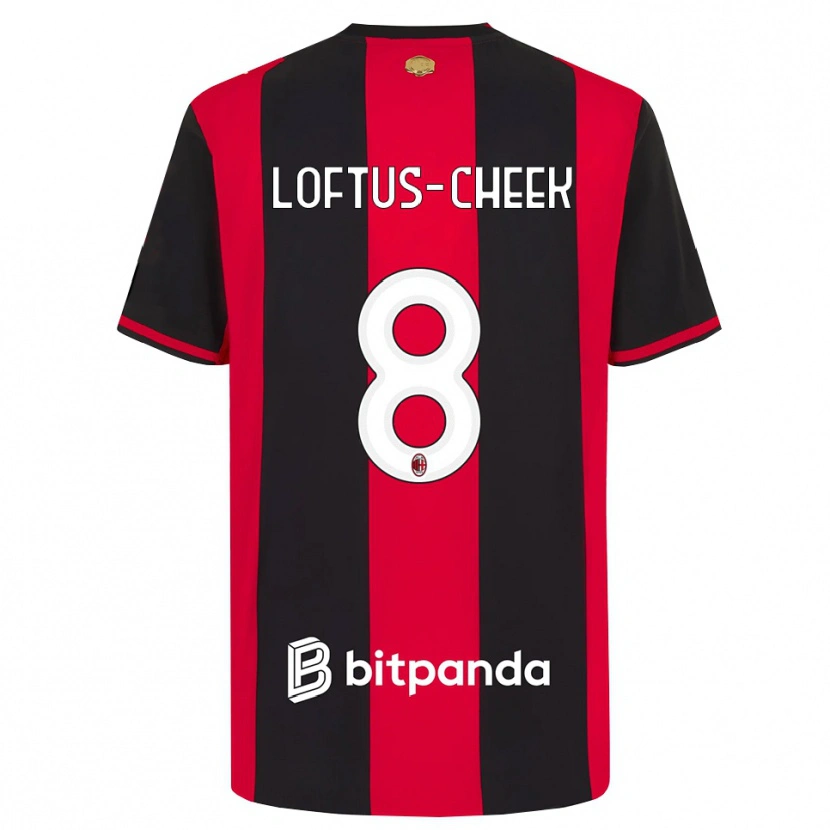 Danxen Mujer Camiseta Ruben Loftus-Cheek #8 Rojo Negro Blanco 1ª Equipación 2026/27 La Camisa México