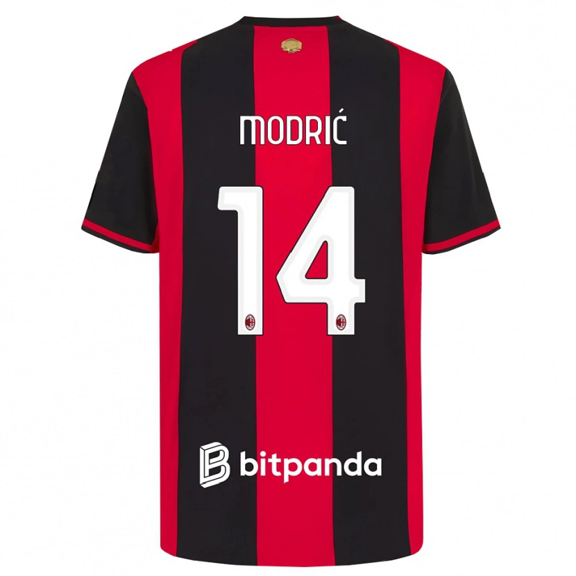 Danxen Mujer Camiseta Luka Modrić #14 Rojo Negro Blanco 1ª Equipación 2026/27 La Camisa México