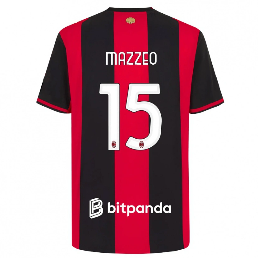 Danxen Mujer Camiseta Kevin Mazzeo #15 Rojo Negro Blanco 1ª Equipación 2026/27 La Camisa México