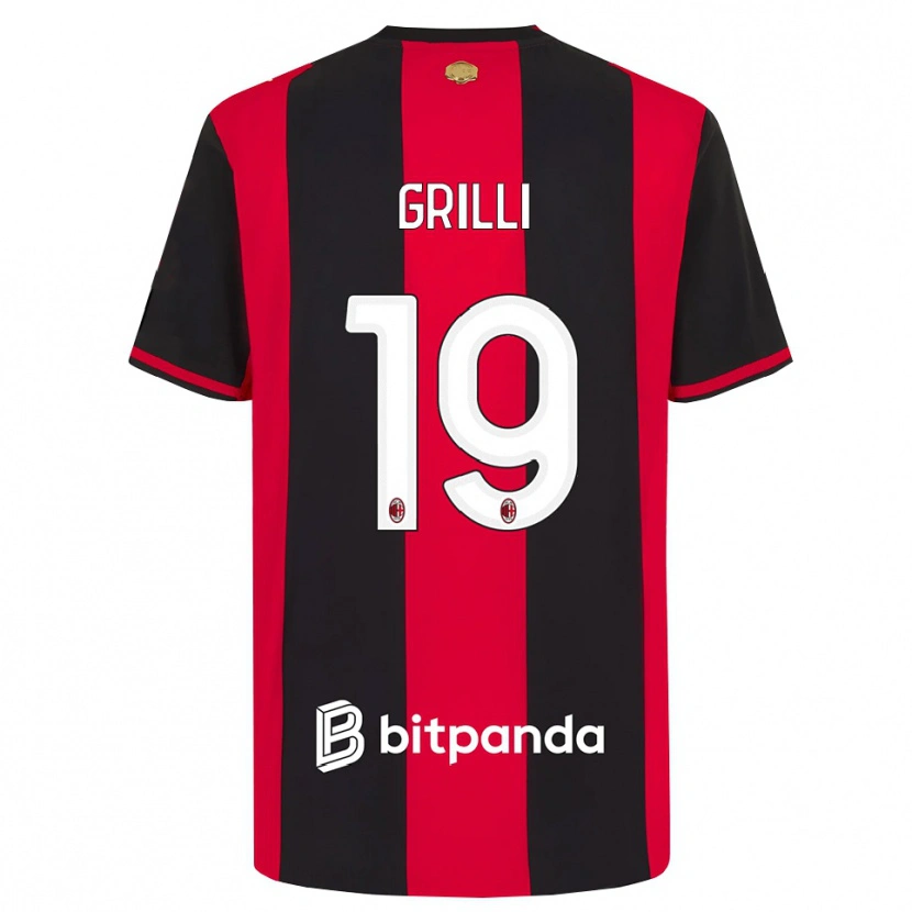 Danxen Mujer Camiseta Lorenzo Grilli #19 Rojo Negro Blanco 1ª Equipación 2026/27 La Camisa México