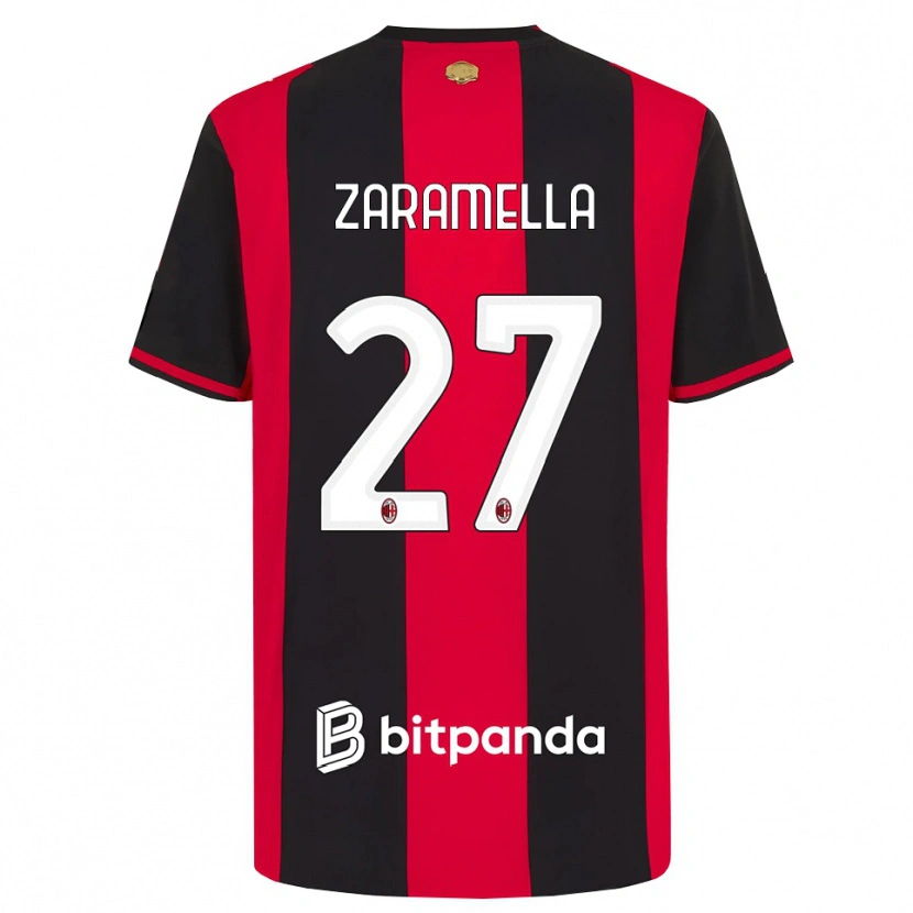Danxen Mujer Camiseta Mattia Zaramella #27 Rojo Negro Blanco 1ª Equipación 2026/27 La Camisa México