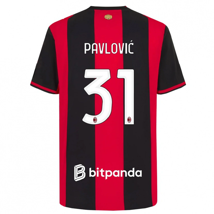 Danxen Mujer Camiseta Strahinja Pavlović #31 Rojo Negro Blanco 1ª Equipación 2026/27 La Camisa México