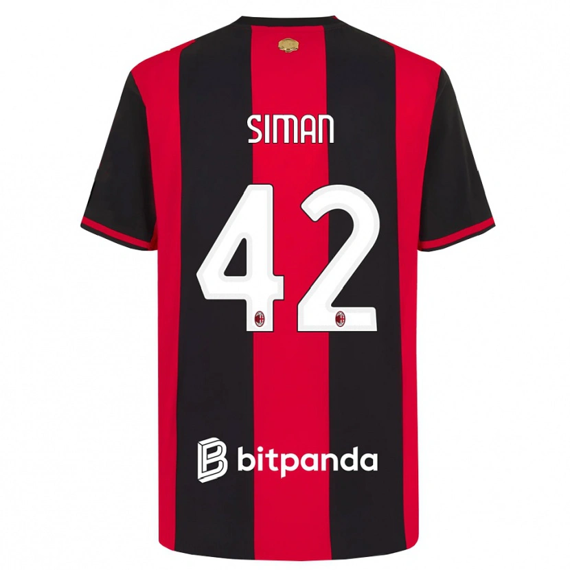 Danxen Mujer Camiseta Alexandru Șiman #42 Rojo Negro Blanco 1ª Equipación 2026/27 La Camisa México