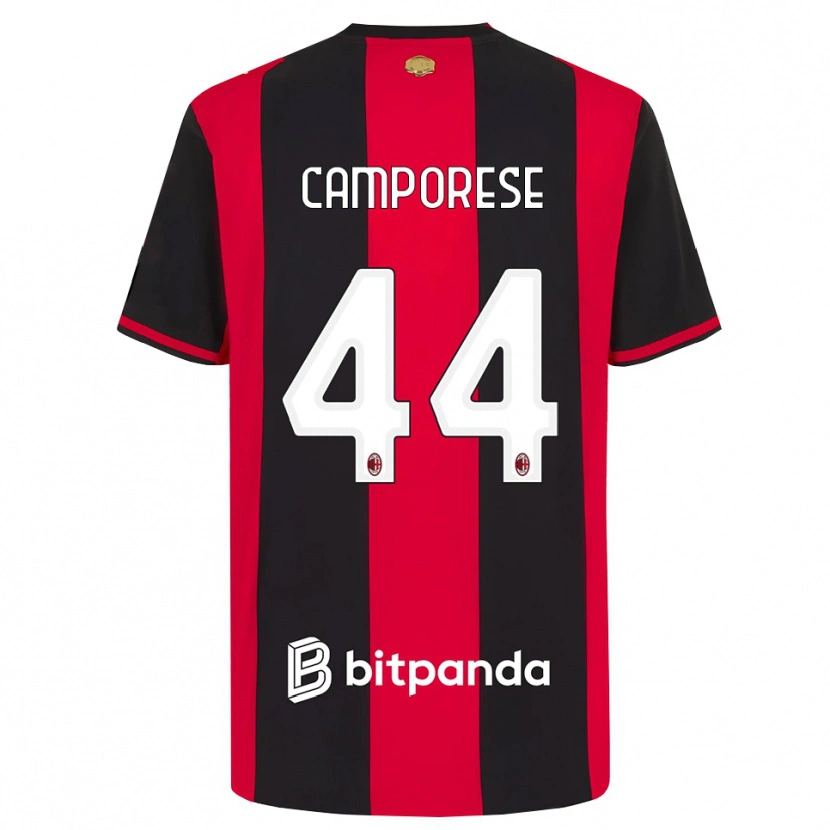 Danxen Mujer Camiseta Michele Camporese #44 Rojo Negro Blanco 1ª Equipación 2026/27 La Camisa México