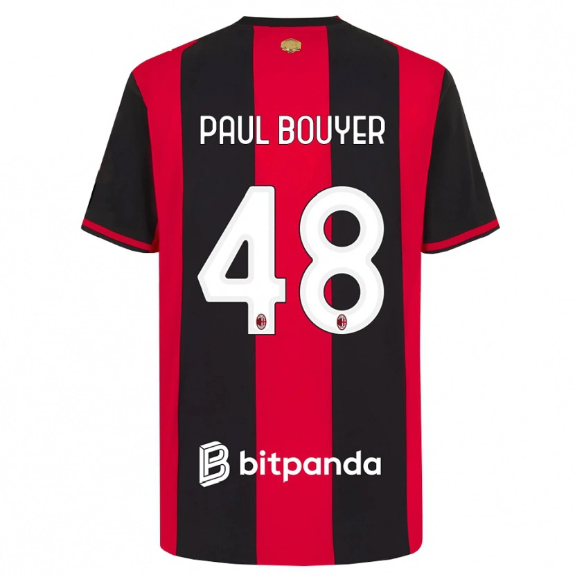 Danxen Mujer Camiseta Léo Paul Bouyer #48 Rojo Negro Blanco 1ª Equipación 2026/27 La Camisa México
