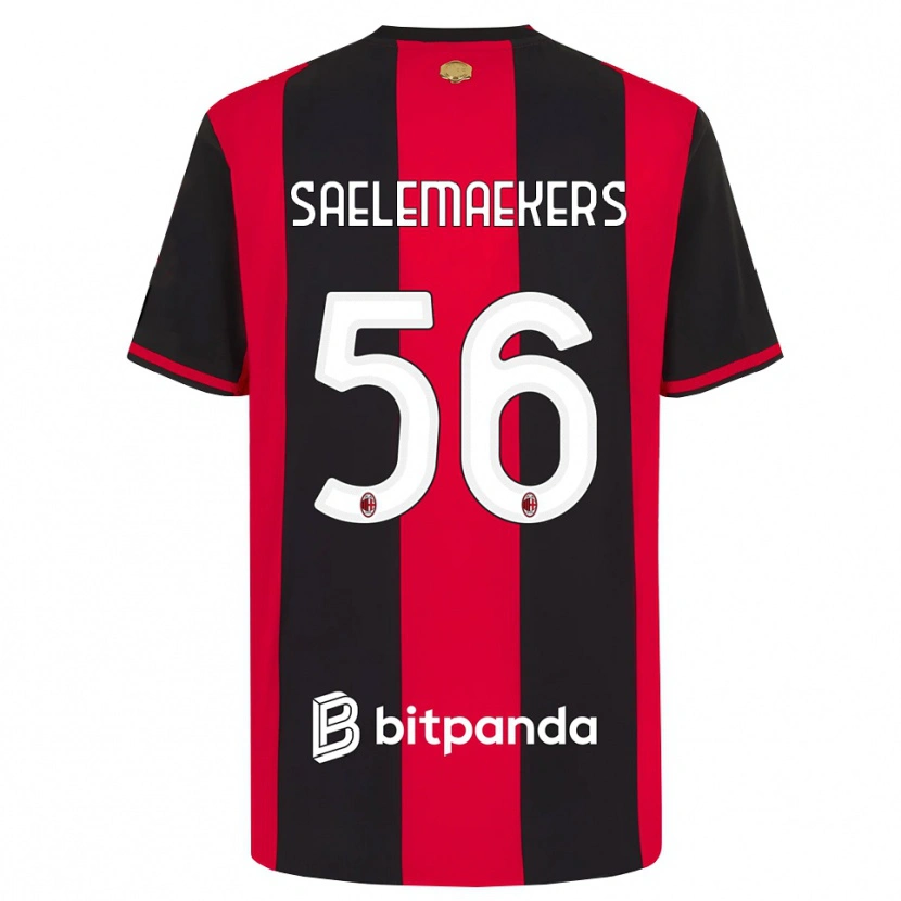 Danxen Mujer Camiseta Alexis Saelemaekers #56 Rojo Negro Blanco 1ª Equipación 2026/27 La Camisa México