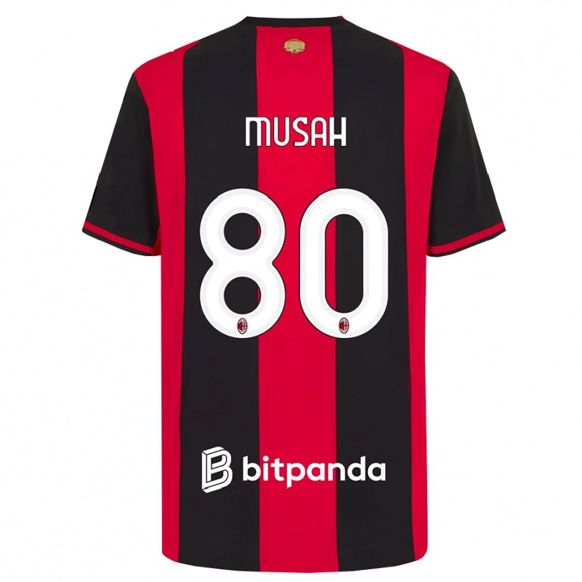 Danxen Mujer Camiseta Yunus Musah #80 Rojo Negro Blanco 1ª Equipación 2026/27 La Camisa México