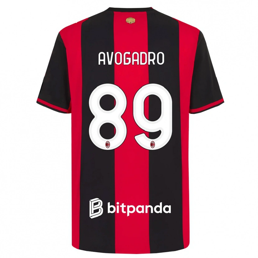 Danxen Mujer Camiseta Pietro Avogadro #89 Rojo Negro Blanco 1ª Equipación 2026/27 La Camisa México