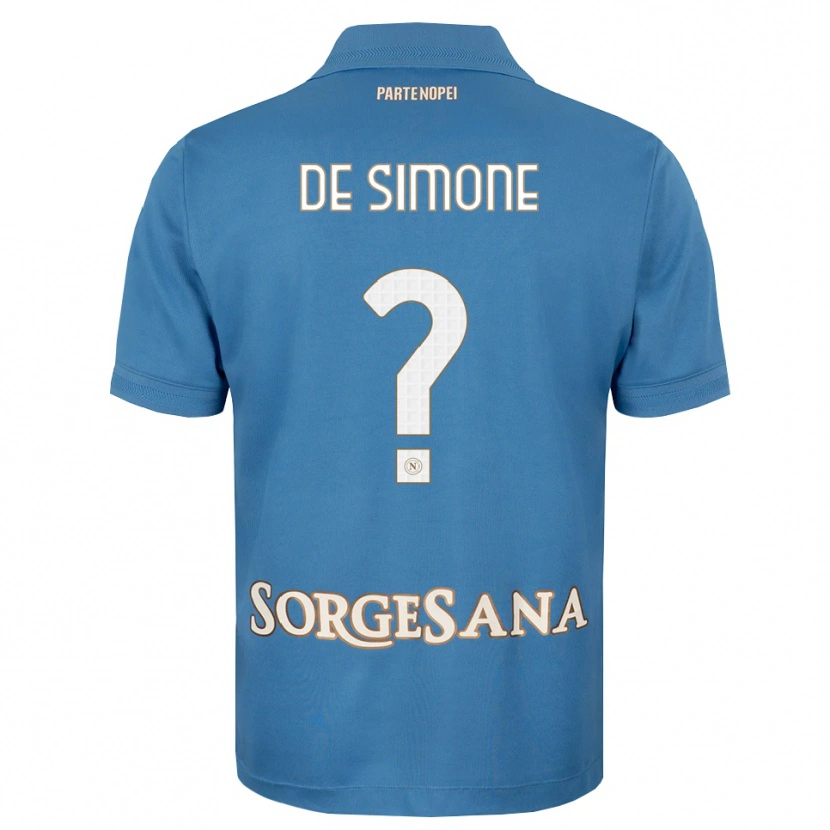 Danxen Mujer Camiseta Paolo De Simone #0 Azul Neblina Blanco 1ª Equipación 2026/27 La Camisa México