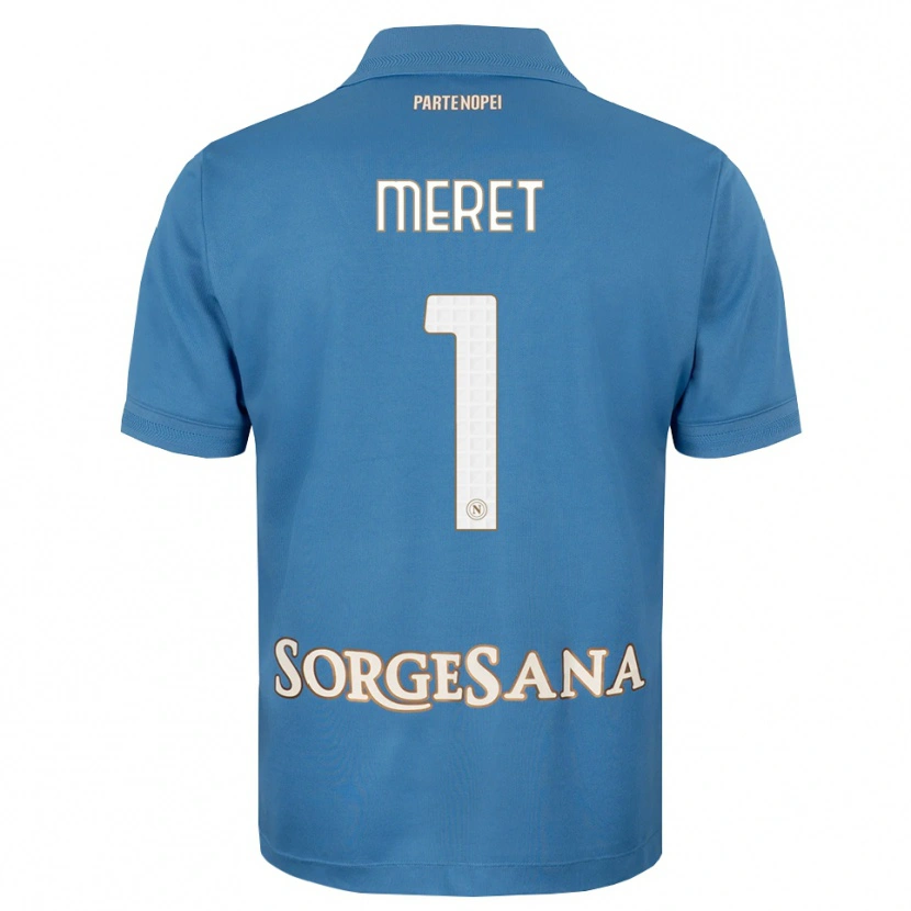 Danxen Mujer Camiseta Alex Meret #1 Azul Neblina Blanco 1ª Equipación 2026/27 La Camisa México