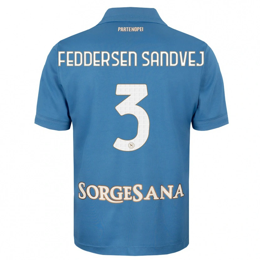 Danxen Mujer Camiseta Cecilie Feddersen Sandvej #3 Azul Neblina Blanco 1ª Equipación 2026/27 La Camisa México