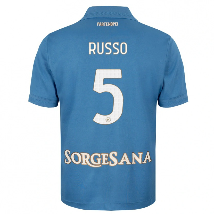 Danxen Mujer Camiseta Lorenzo Russo #5 Azul Neblina Blanco 1ª Equipación 2026/27 La Camisa México