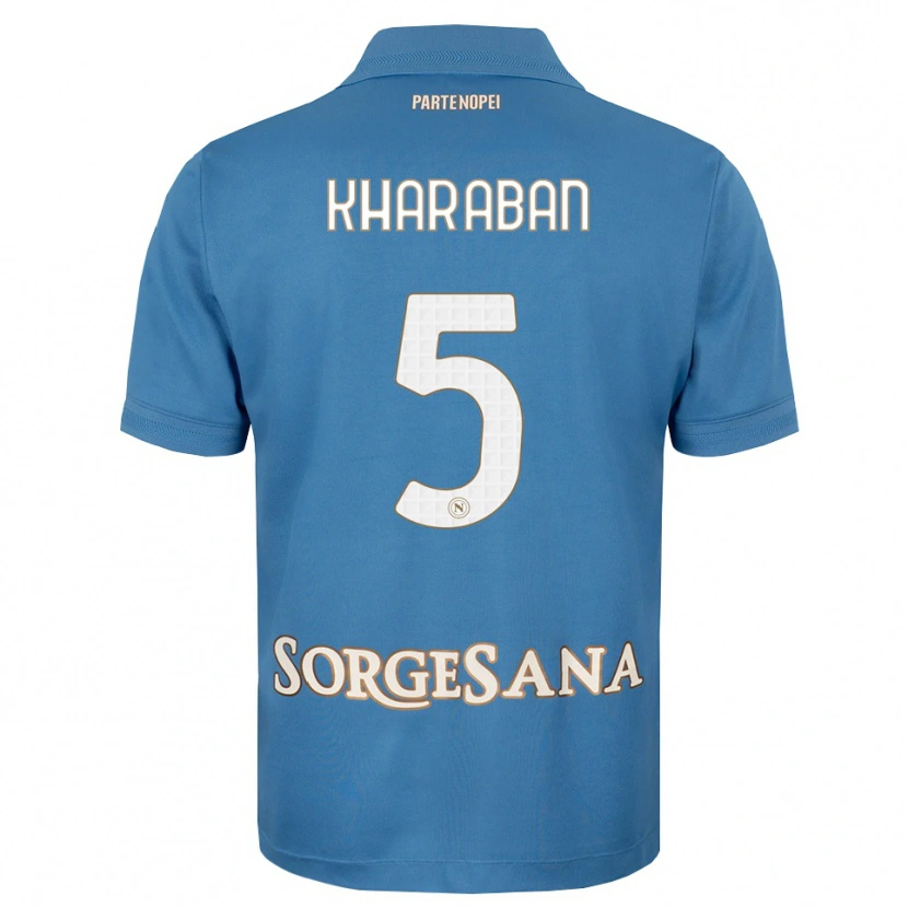 Danxen Mujer Camiseta Vitaliy Kharaban #5 Azul Neblina Blanco 1ª Equipación 2026/27 La Camisa México