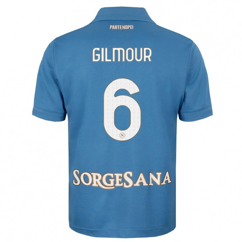 Danxen Mujer Camiseta Billy Gilmour #6 Azul Neblina Blanco 1ª Equipación 2026/27 La Camisa México