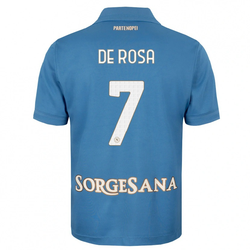 Danxen Mujer Camiseta Vincenzo De Rosa #7 Azul Neblina Blanco 1ª Equipación 2026/27 La Camisa México